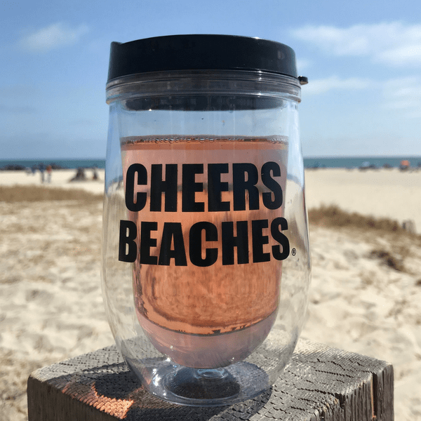 Cheers Beaches Accessories Cheers Beaches 16 oz. Double Walled Bold Travel Glass.