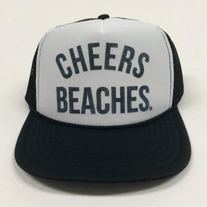 Cheers Beaches Accessories "Cheers Beaches" Foam Trucker Hat: Black & White