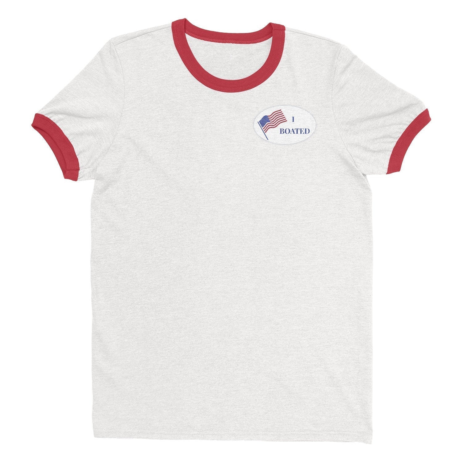 Cheers Beaches Apparel & Accessories Small / White / Red "I Boated" Ringer Tee: Red