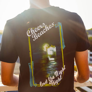 Cheers Beaches Men Cheers Beaches "End The Night Right" T-shirt: Black