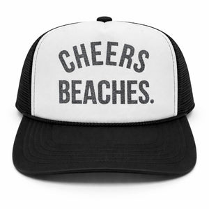 "Cheers Beaches" Black & WhiteGlitter Trucker Hat - Cheers Beaches