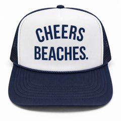 "Cheers Beaches" Navy & White Glitter Trucker Hat - Cheers Beaches