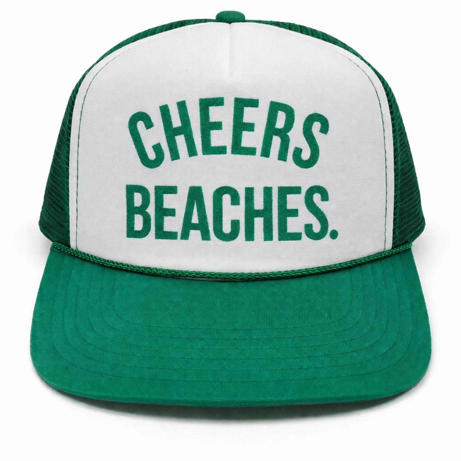 "Cheers Beaches" Trucker Hat: Green - Cheers Beaches