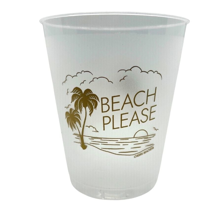 "Beach Please" Frosted Party Cups: Set of 8 - Cheers Beaches