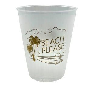 Cheers Beaches Accessories 1 Set of 8 Cups "Beach Please" Frosted Party Cup: Set of 8
