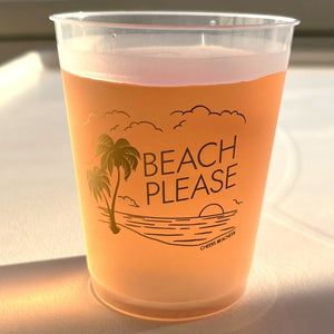 Cheers Beaches Accessories 1 Set of 8 Cups "Beach Please" Frosted Party Cups: Set of 8