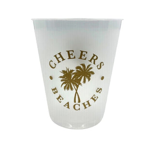 Cheers Beaches Accessories 1 Set of 8 Cups Cheers Beaches Palm Trees Frosted Party Cup: Set of 8