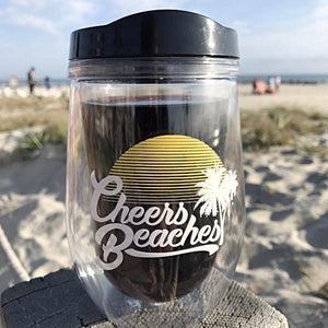 Cheers Beaches Accessories Cheers Beaches 16oz. Double Walled Sunset Travel Glass.
