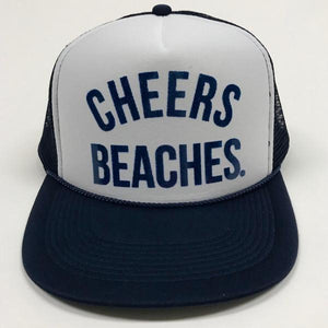 Cheers Beaches Accessories "Cheers Beaches" Foam Trucker Hat: Navy & White