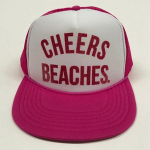 Cheers Beaches Accessories "Cheers Beaches" Foam Trucker Hat: Pink & White
