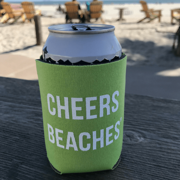 Cheers Beaches Accessories Cheers Beaches® Green Can Cooler