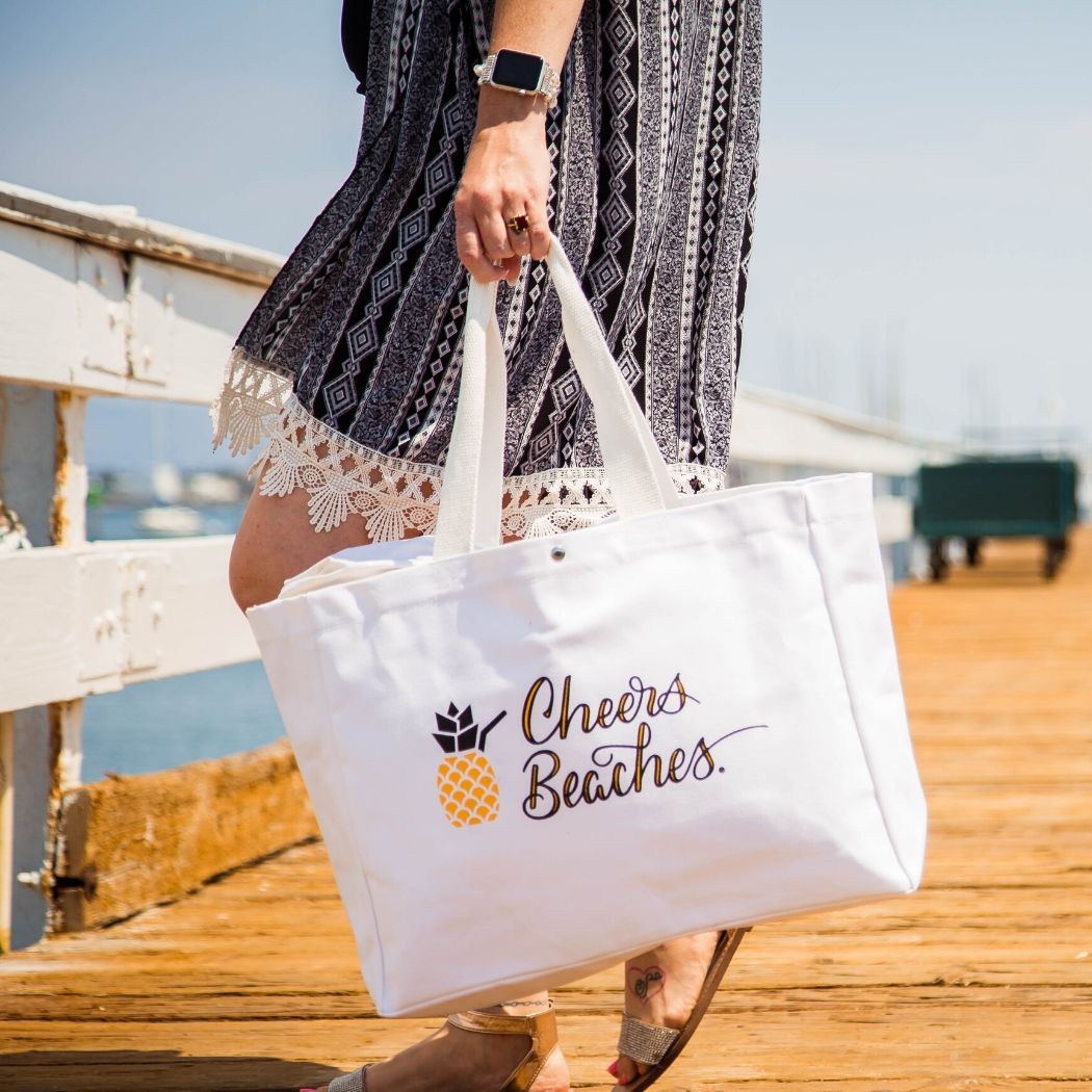 Cheers Beaches Pineapple Tote Bag