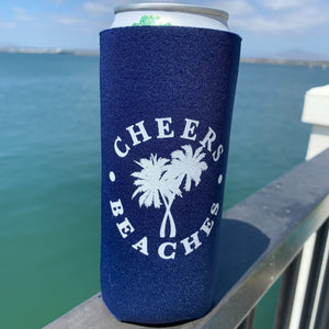 Cheers Beaches Accessories Cheers Beaches® Slim Can Palm Tree Cooler Coral