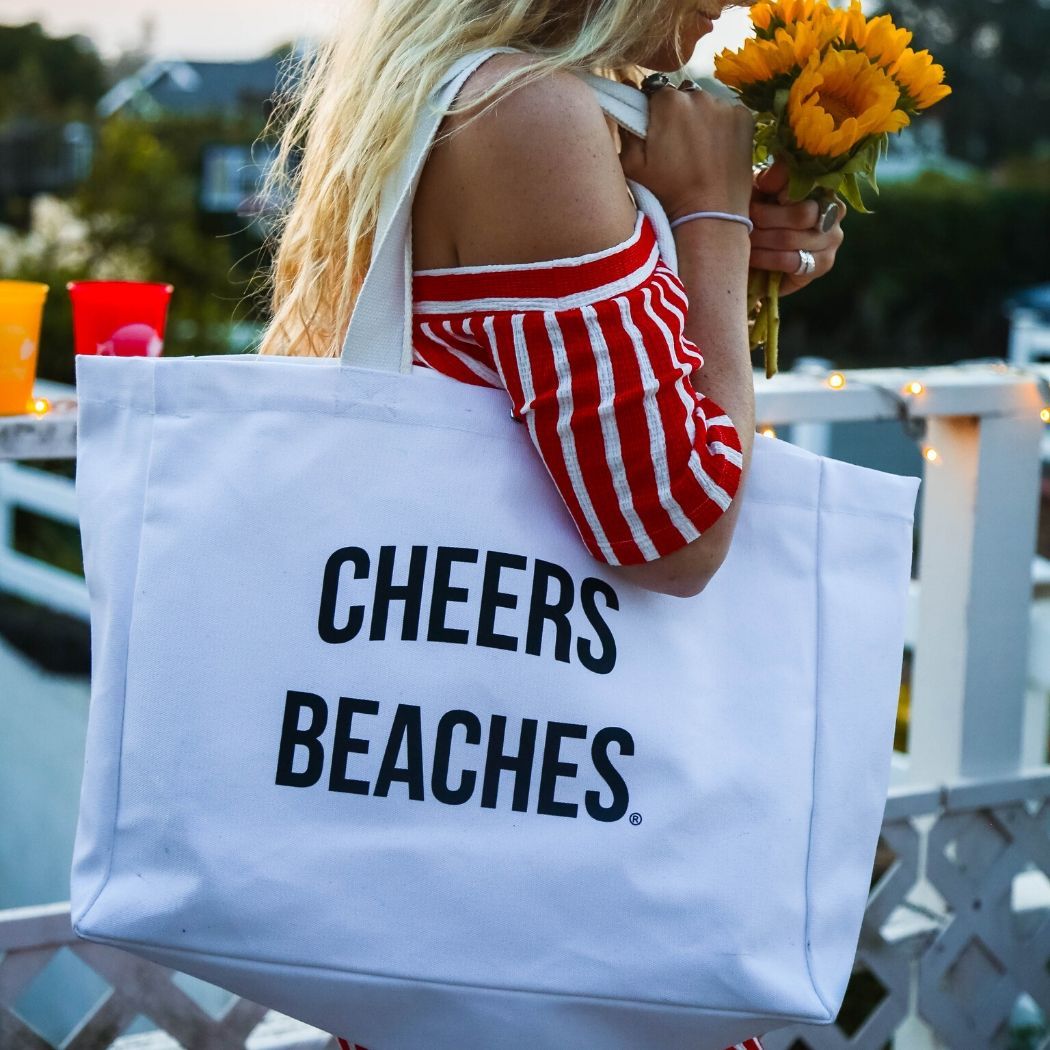 Cheers Beaches Waterproof Tote Bag