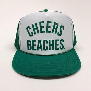 Cheers Beaches Accessories "Cheers Beaches" Trucker Hat: Green