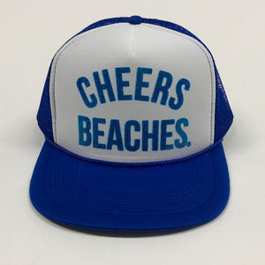 Cheers Beaches Accessories "Cheers Beaches" Trucker Hat: Royal Blue & White