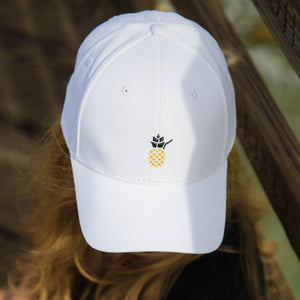Cheers Beaches Accessories Universal / White Cheers Beaches Embroidered Pineapple Hat: White