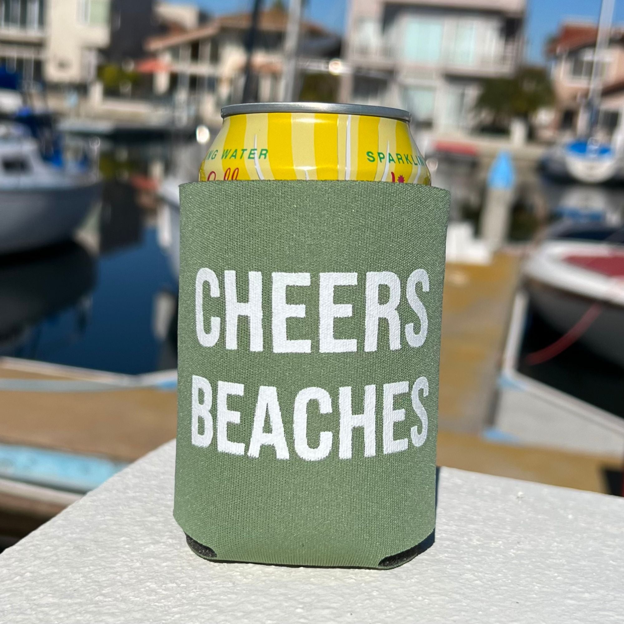 Cheers Beaches® Can Cooler: Sage Green - Cheers Beaches