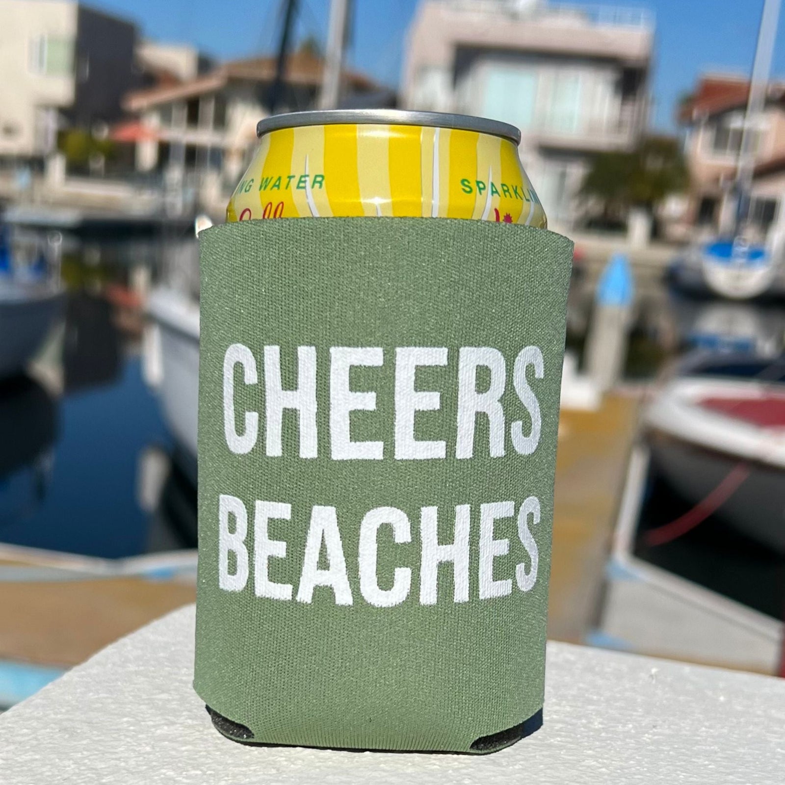 Cheers Beaches® Can Cooler: Sage Green - Cheers Beaches
