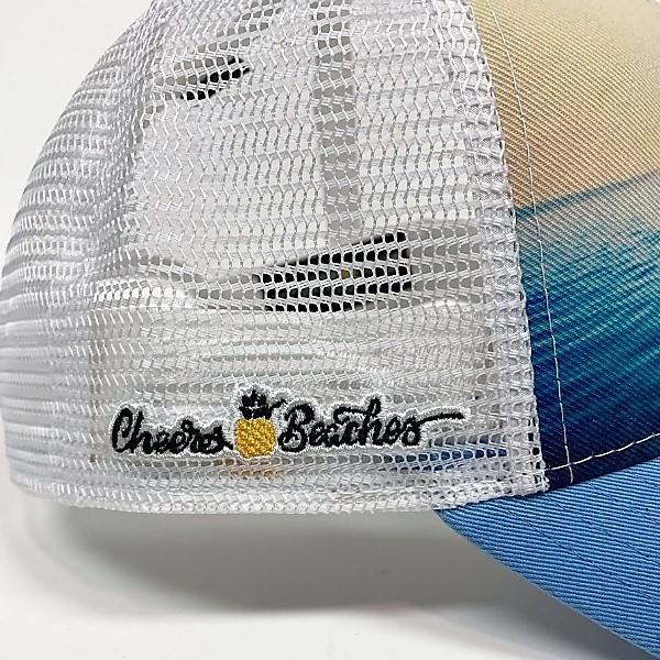 Cheers Beaches Embroidered 3D Pineapple Beach Trucker Hat: Carolina - Cheers Beaches