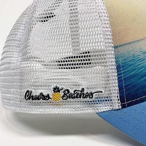 Cheers Beaches Embroidered 3D Pineapple Beach Trucker Hat: Carolina - Cheers Beaches