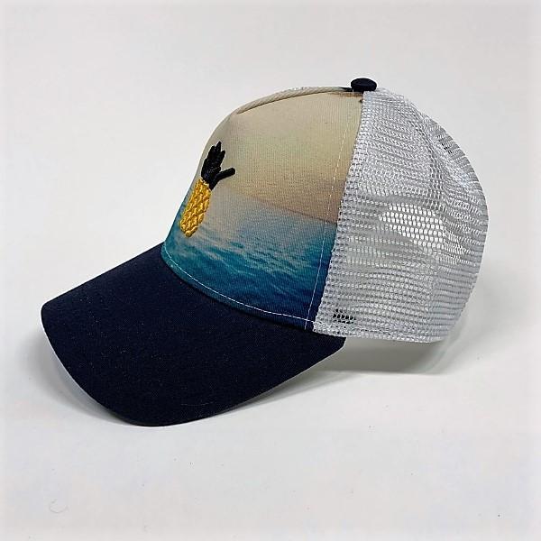 Cheers Beaches Embroidered 3D Pineapple Beach Trucker Hat: Ocean - Cheers Beaches