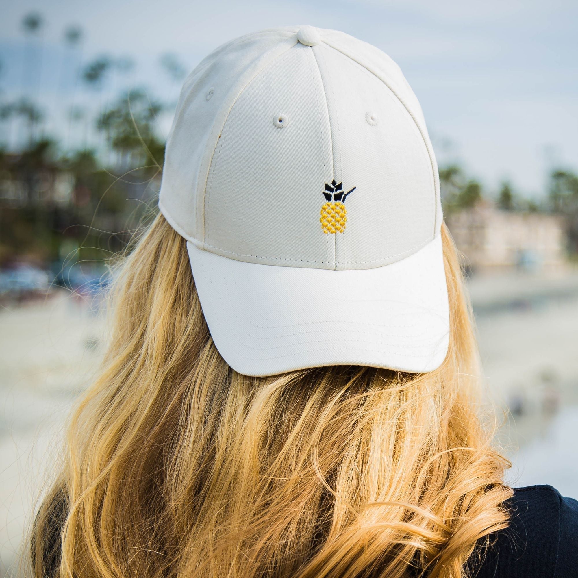 Cheers Beaches Embroidered Pineapple Hat: Cream - Cheers Beaches