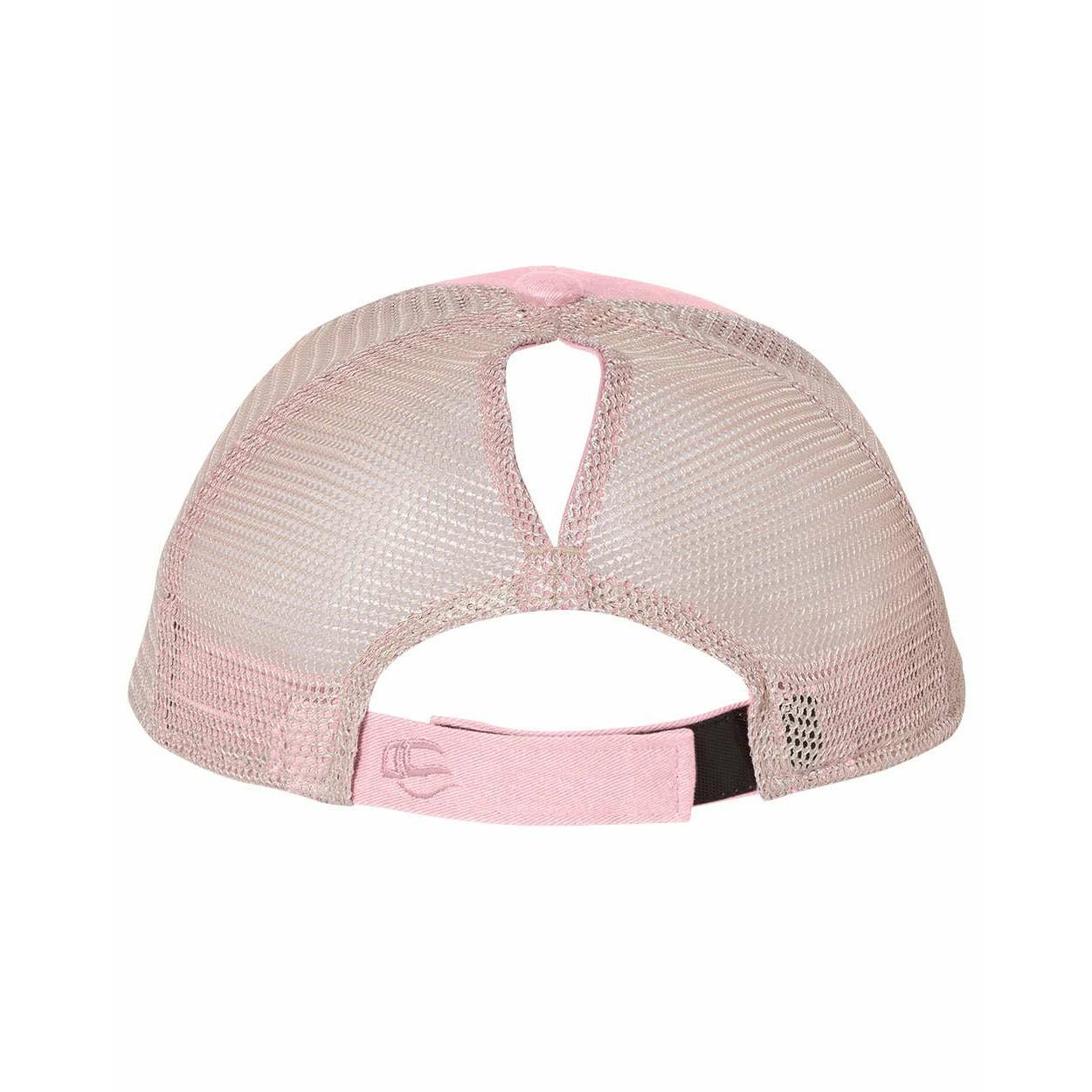 Cheers Beaches Embroidered Ponytail Trucker Hat: Coral & Sand - Cheers Beaches