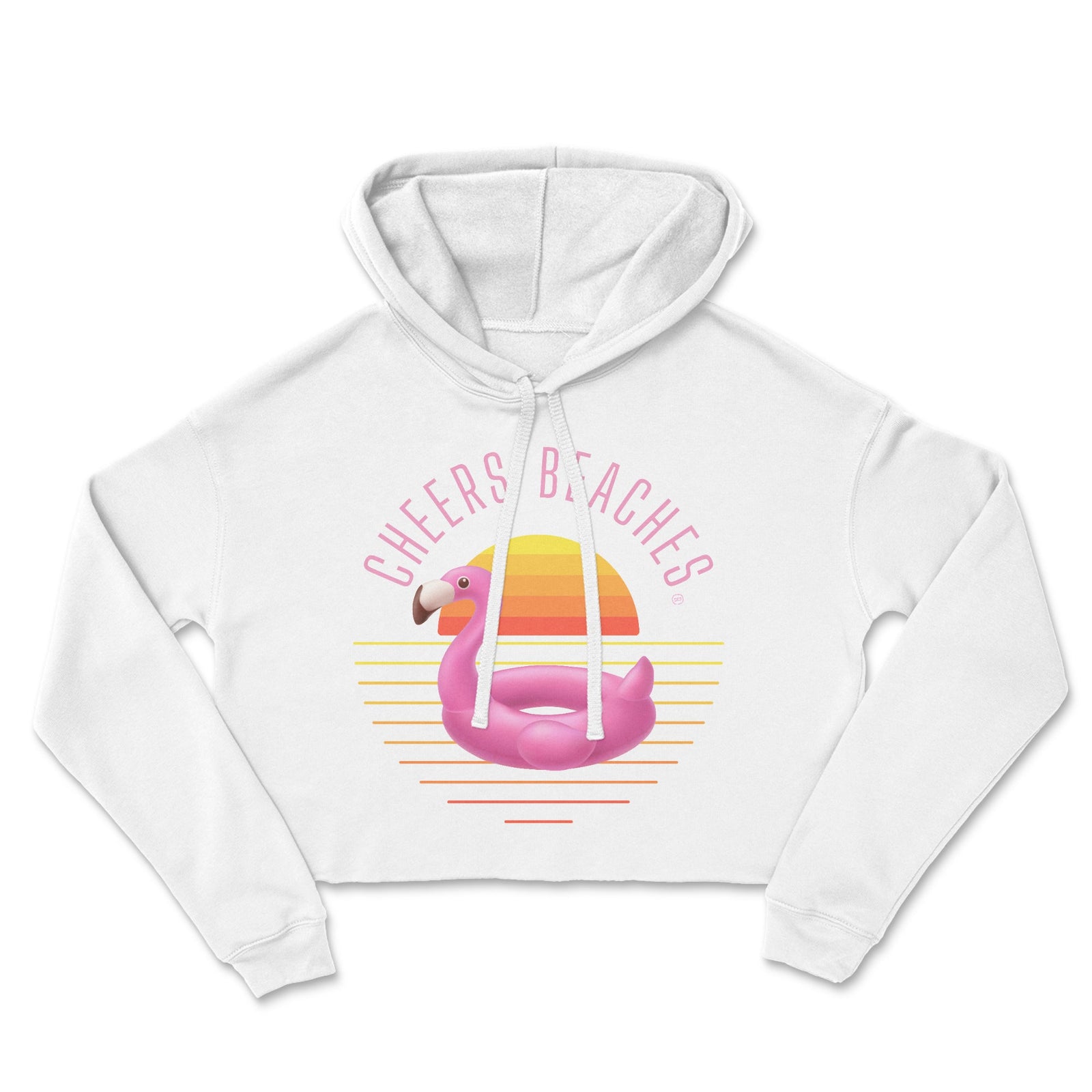 Cheers Beaches® Flamingo Float Crop Sweatshirt – Women's Beach Hoodie - Cheers Beaches