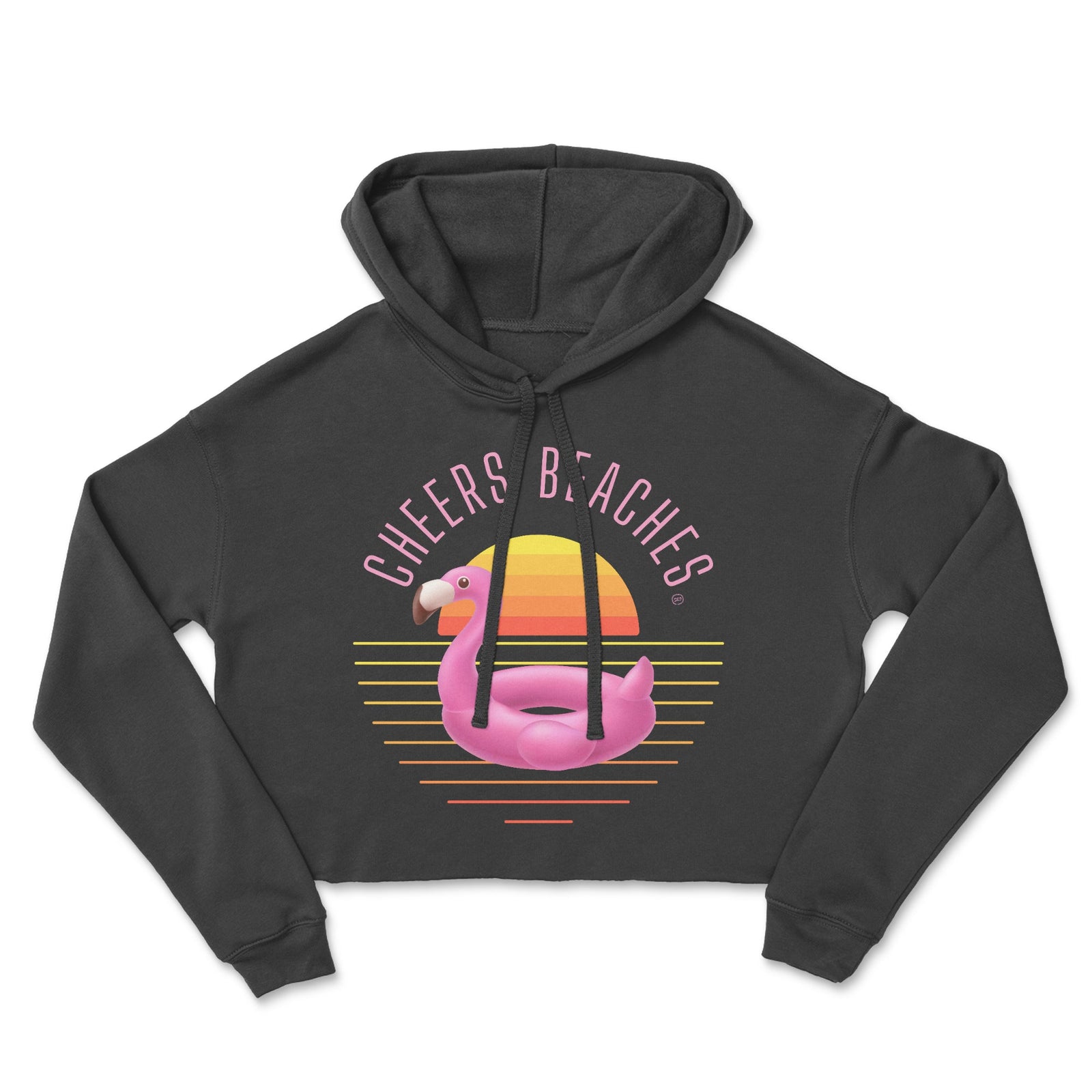 Cheers Beaches® Flamingo Float Crop Sweatshirt – Women's Beach Hoodie - Cheers Beaches