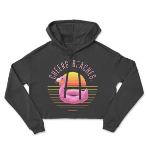 Cheers Beaches® Flamingo Float Crop Sweatshirt – Women's Beach Hoodie - Cheers Beaches