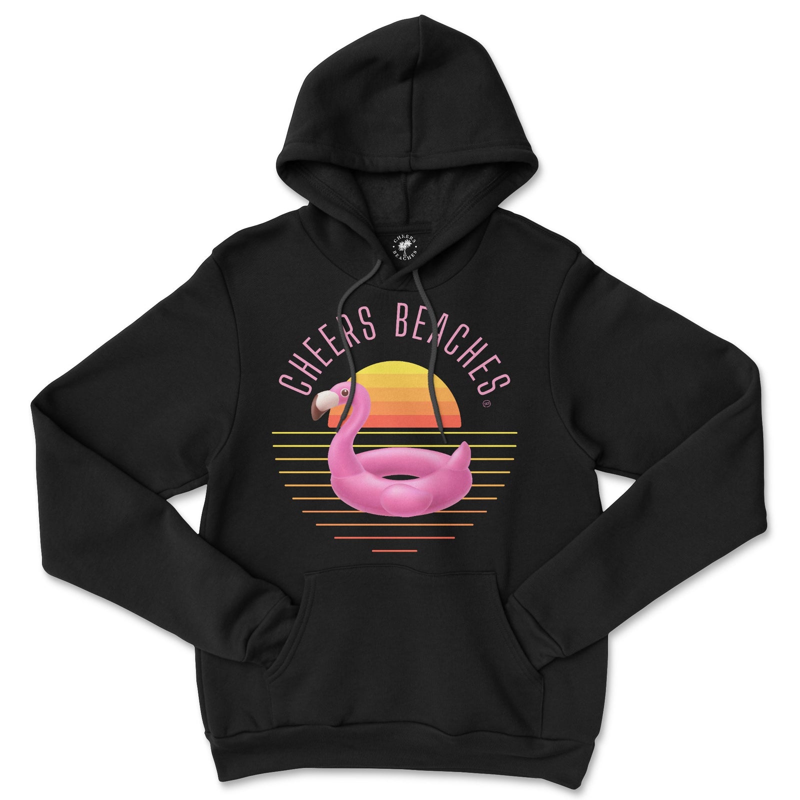 Cheers Beaches Flamingo Float Sweatshirt: Black - Cheers Beaches