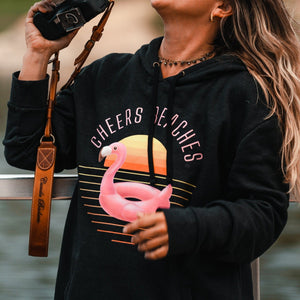 Cheers Beaches Flamingo Float Sweatshirt: Black - Cheers Beaches
