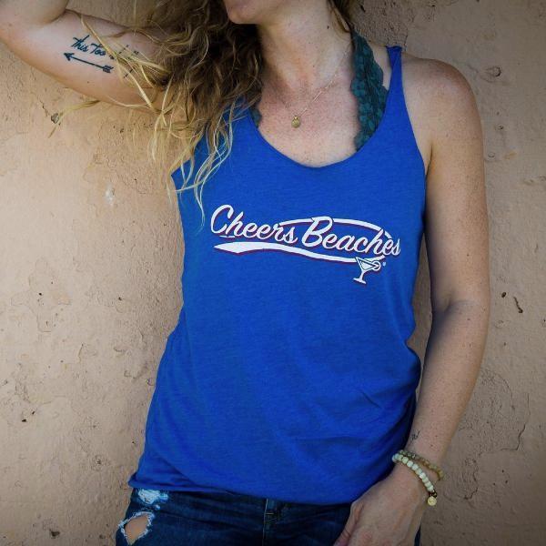 Cheers Beaches Martini Glass Woman's Racerback Tank - Cheers Beaches
