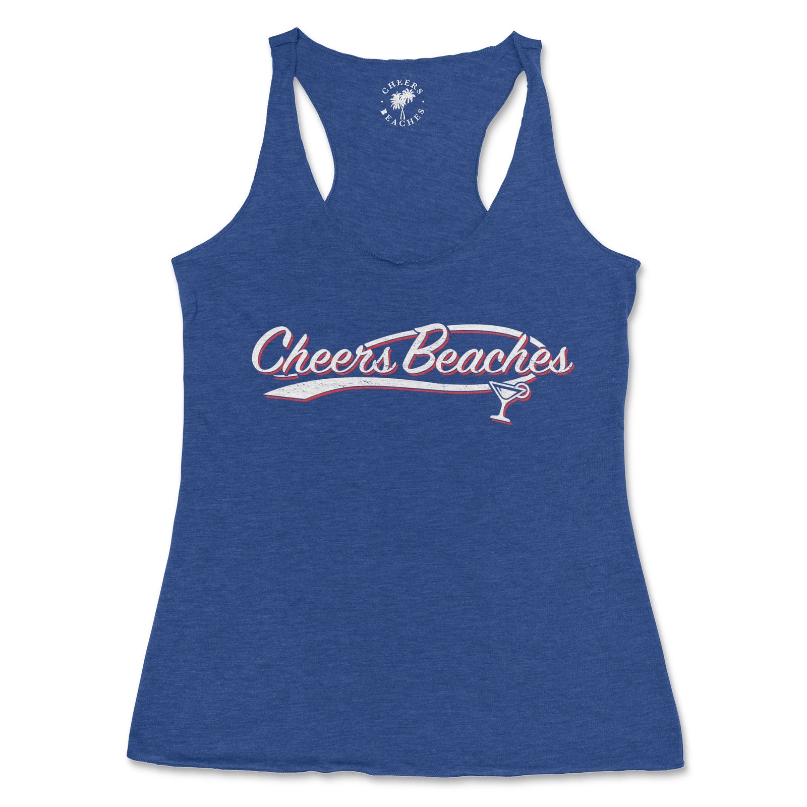 Cheers Beaches Martini Glass Woman's Racerback Tank - Cheers Beaches