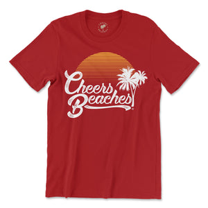 Cheers Beaches Men Cheers Beaches Retro Palm & Sunset Unisex Crew Neck