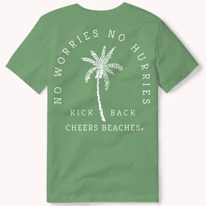 Cheers Beaches Men X-Small / Leaf "No Worries No Hurries" Palm Tree: Leaf