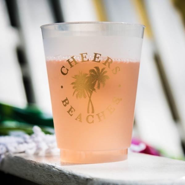 Cheers Beaches Palm Trees Frosted Party Cup: Set of 8 - Cheers Beaches