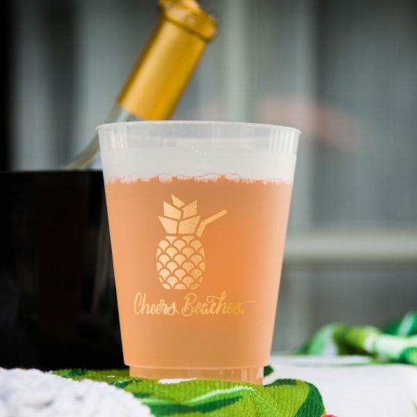 Cheers Beaches Pineapple Frosted Party Cup: Set of 8 - Cheers Beaches