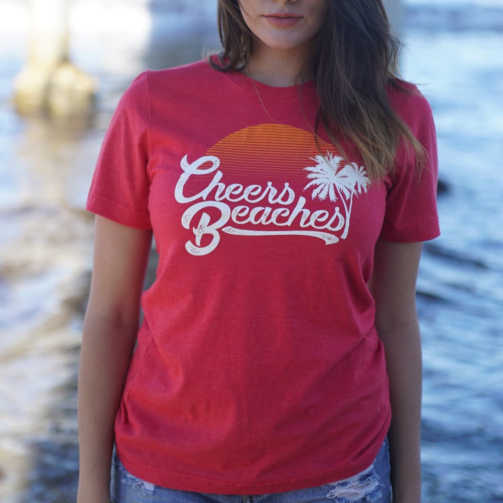 Cheers Beaches Retro Palm & Sunset Unisex Crew Neck - Cheers Beaches