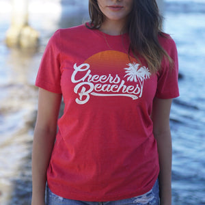 Cheers Beaches Retro Palm & Sunset Unisex Crew Neck - Cheers Beaches