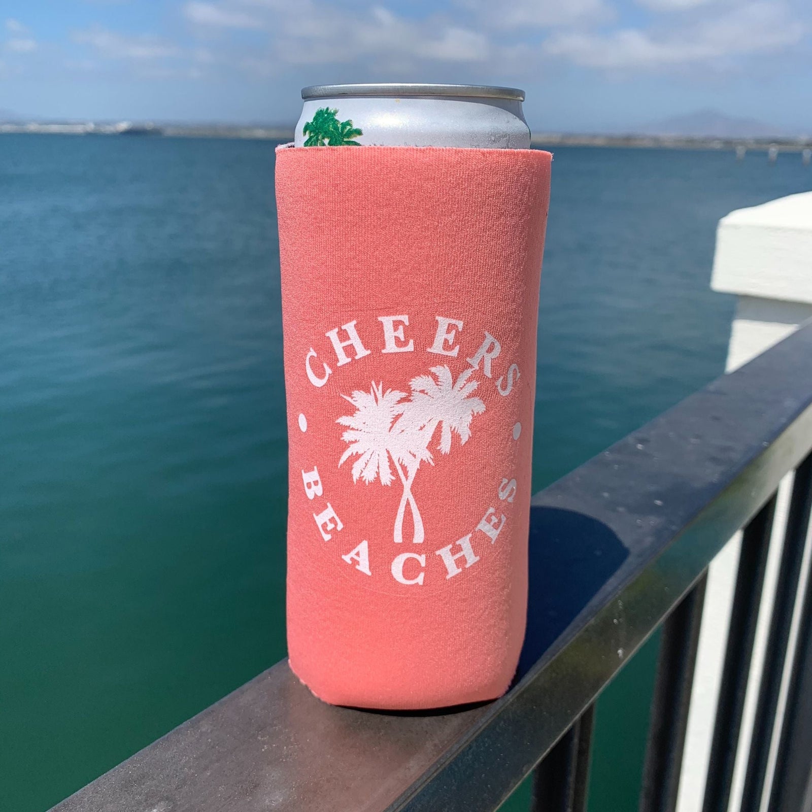 Cheers Beaches® Slim Can Palm Tree Can Cooler - Cheers Beaches