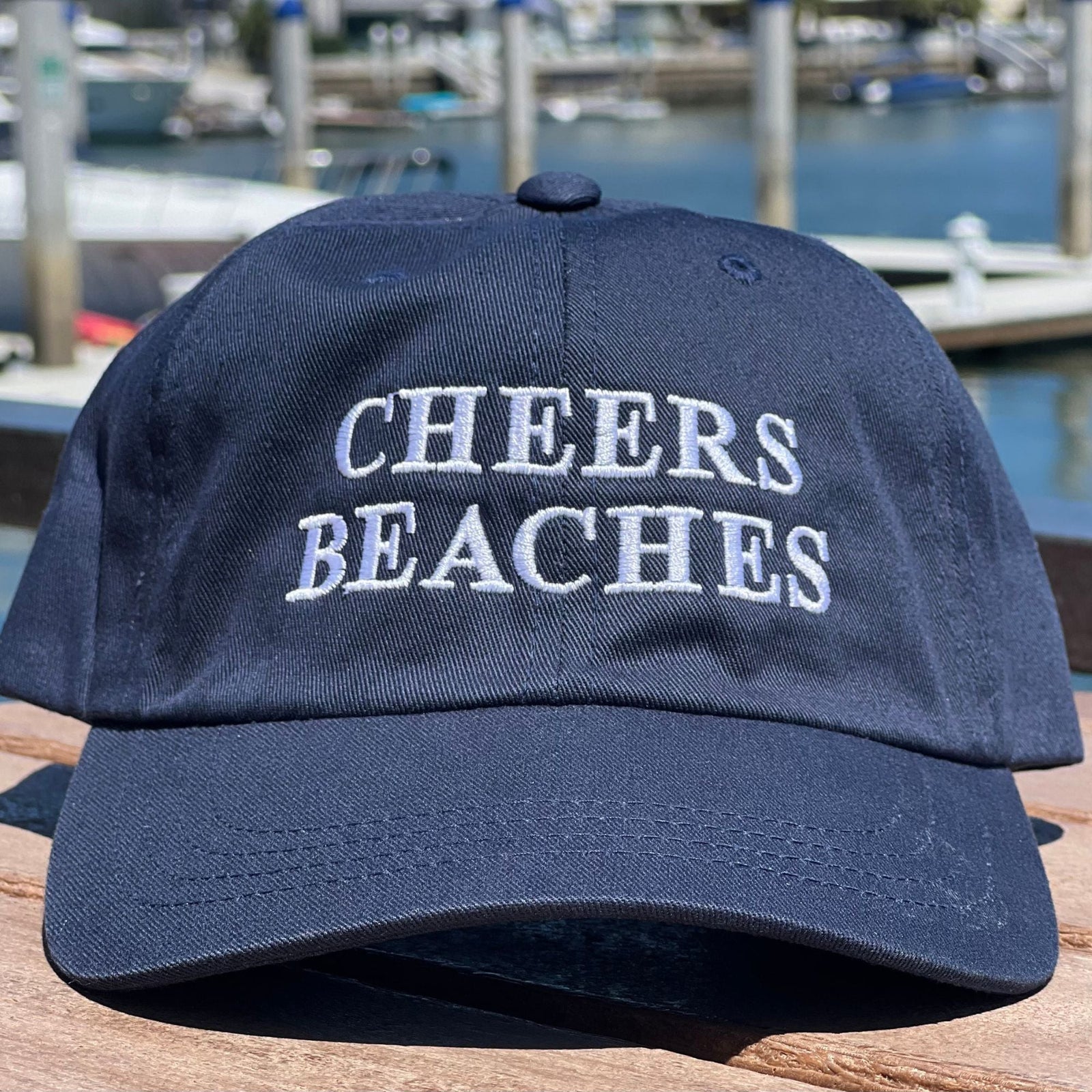 Cheers Beaches Snap - Back Classic Baseball Hat: Navy - Cheers Beaches
