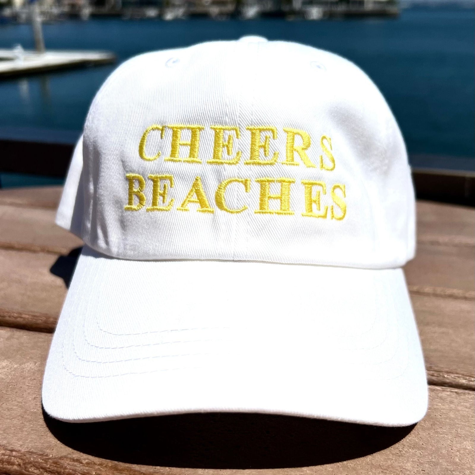 Cheers Beaches Snap - Back Classic Baseball Hat: White - Cheers Beaches