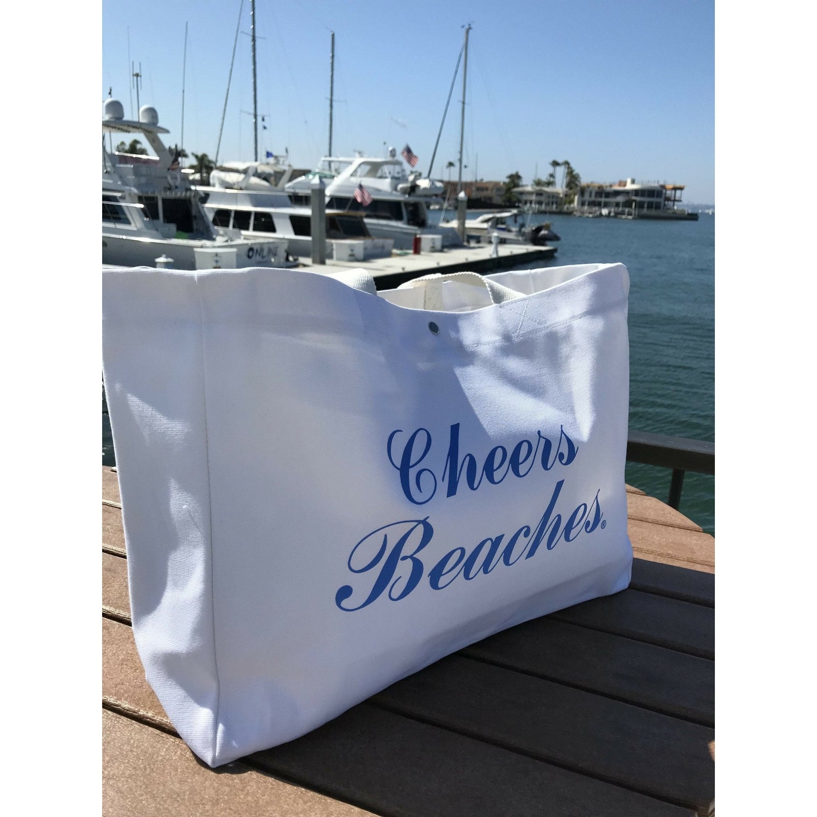 Cheers Beaches Tote Bag: Carolina Blue - Cheers Beaches