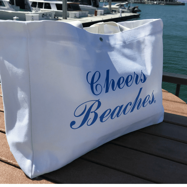 Cheers Beaches Tote Bag: Carolina Blue - Cheers Beaches