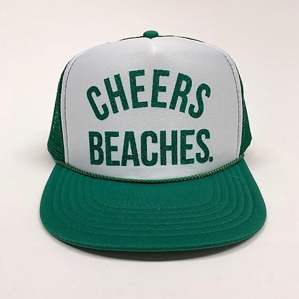 "Cheers Beaches" Trucker Hat: Green - Cheers Beaches