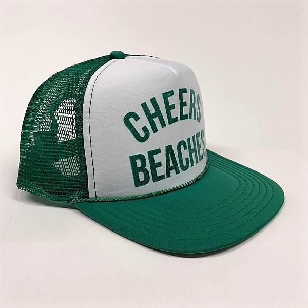 "Cheers Beaches" Trucker Hat: Green - Cheers Beaches