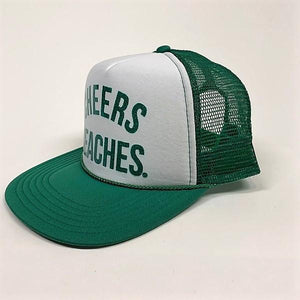 "Cheers Beaches" Trucker Hat: Green - Cheers Beaches