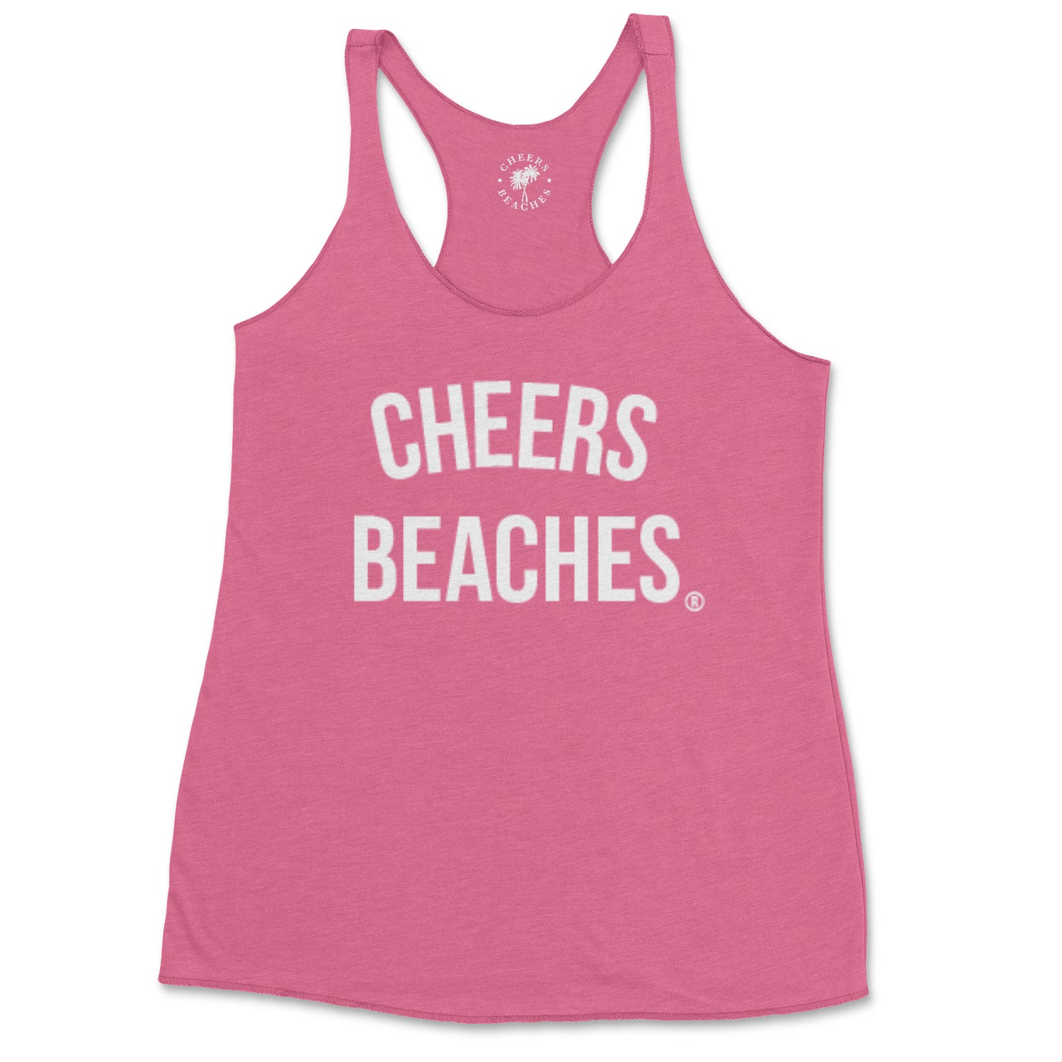 Cheers Beaches Woman's Racerback Tank: Pink - Cheers Beaches